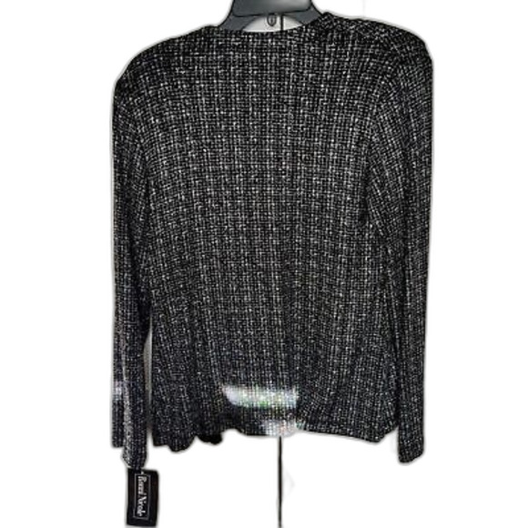 Ronni Nicole Sparkle Top & Cardigan Set Formal Party Black Silver Sz. small NWT - Picture 7 of 9